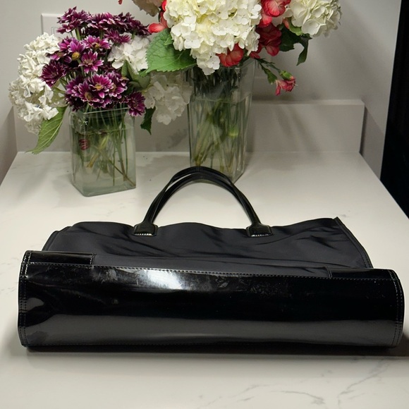 Tory Burch Black Patent Leather & Nylon Ella Tote NWOT - Picture 9 of 12
